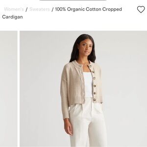 Quince Taupe Button-Up Cardigan
